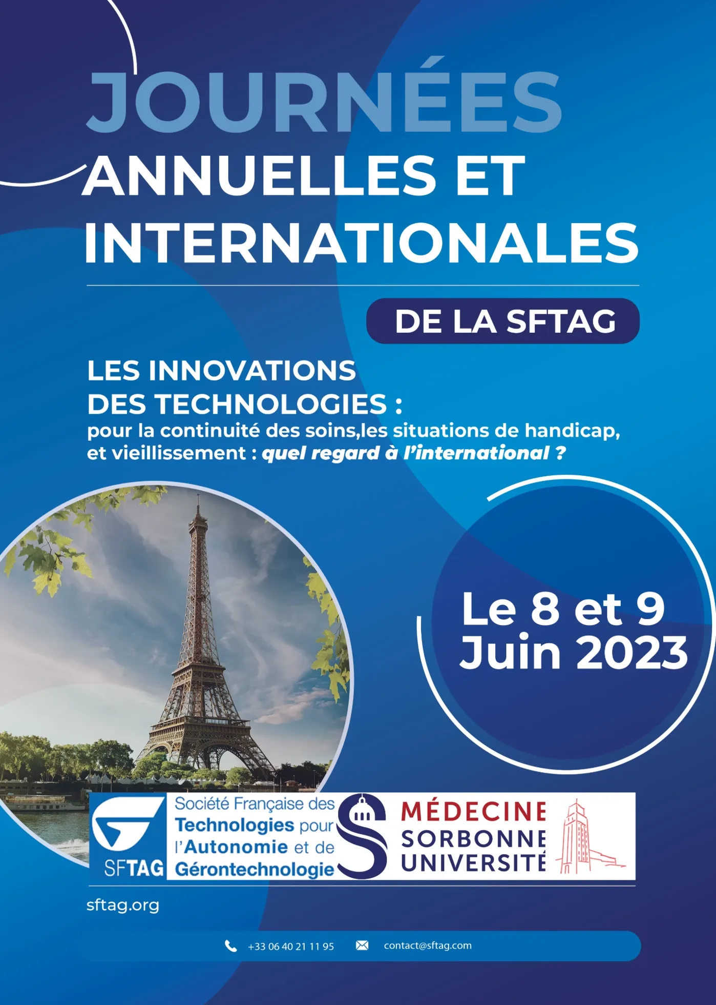 Affiche des Journées annuelles et internationales de la SFTAG, réalisée par M2L Studio