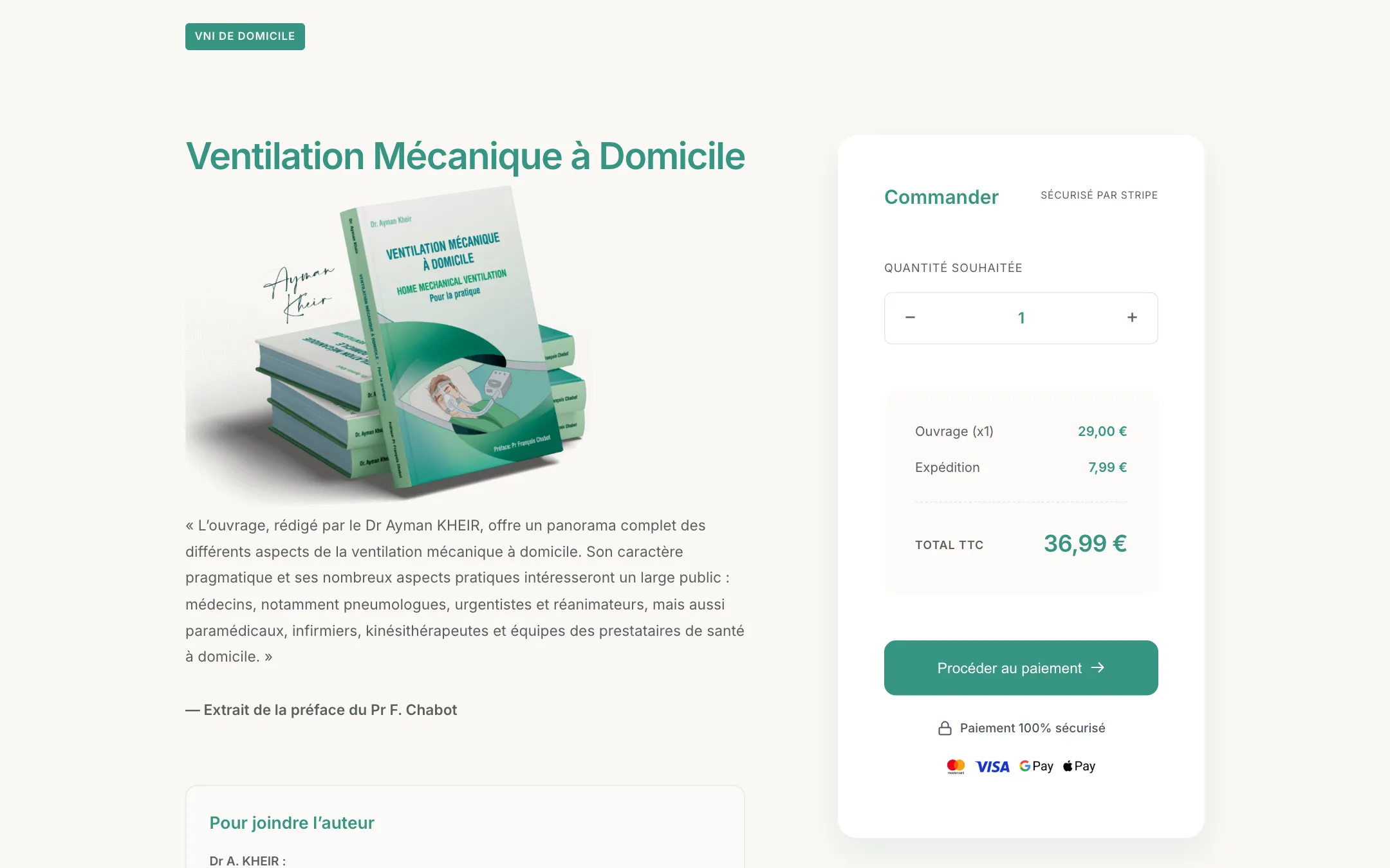 Boutique en ligne de l’ouvrage Ventilation mécanique à domicile, réalisée par M2L Studio